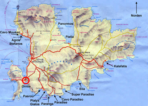 Map Mykonos