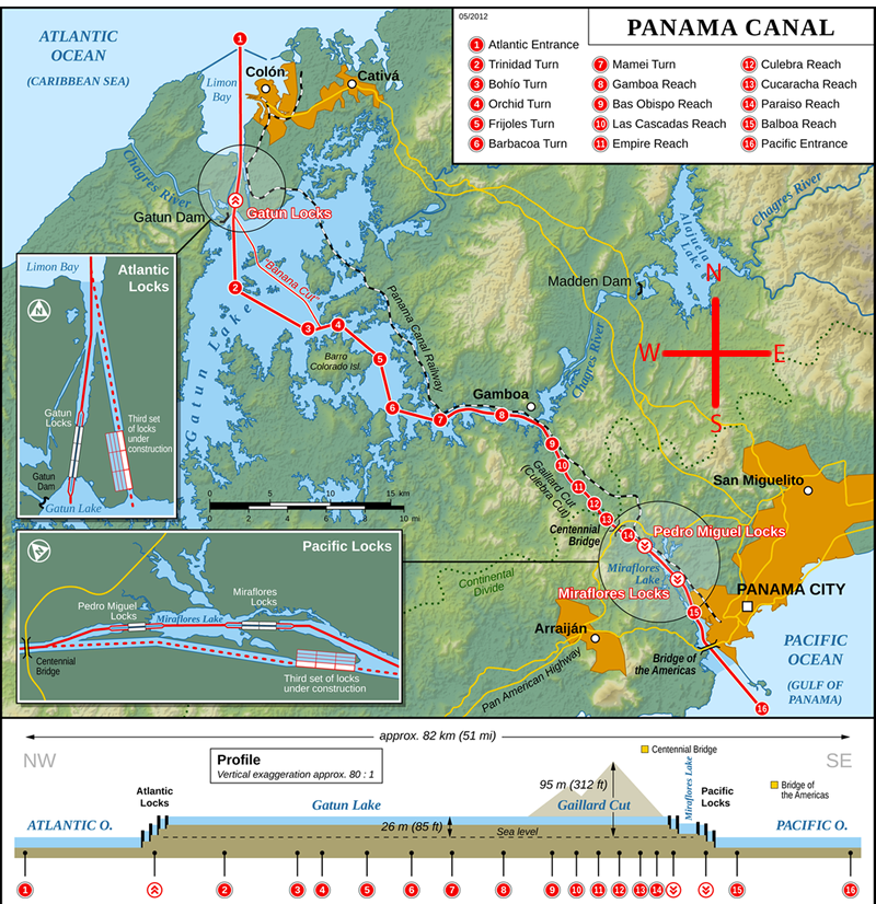 Map Panama Canal